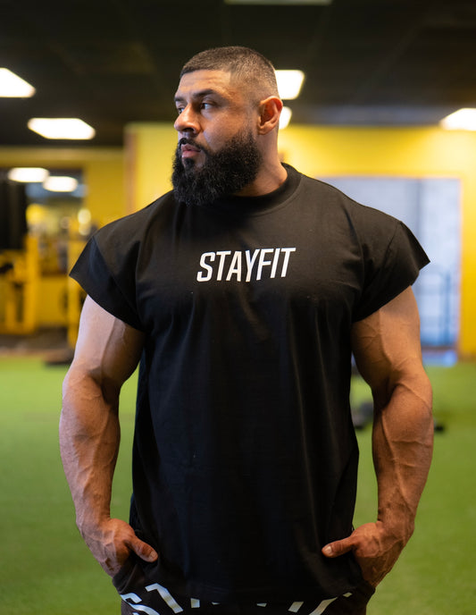 Vertical STAYFIT Oversized Cut Off T Shirt