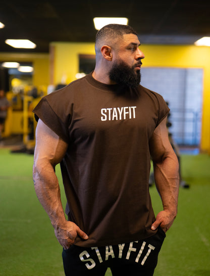 Vertical STAYFIT Oversized Cut Off T Shirt