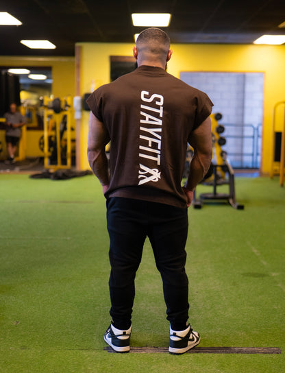 Vertical STAYFIT Oversized Cut Off T Shirt